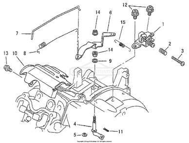 Control/Linkages Diagram and Parts List for 1504-2  Briggs and Stratton Generator